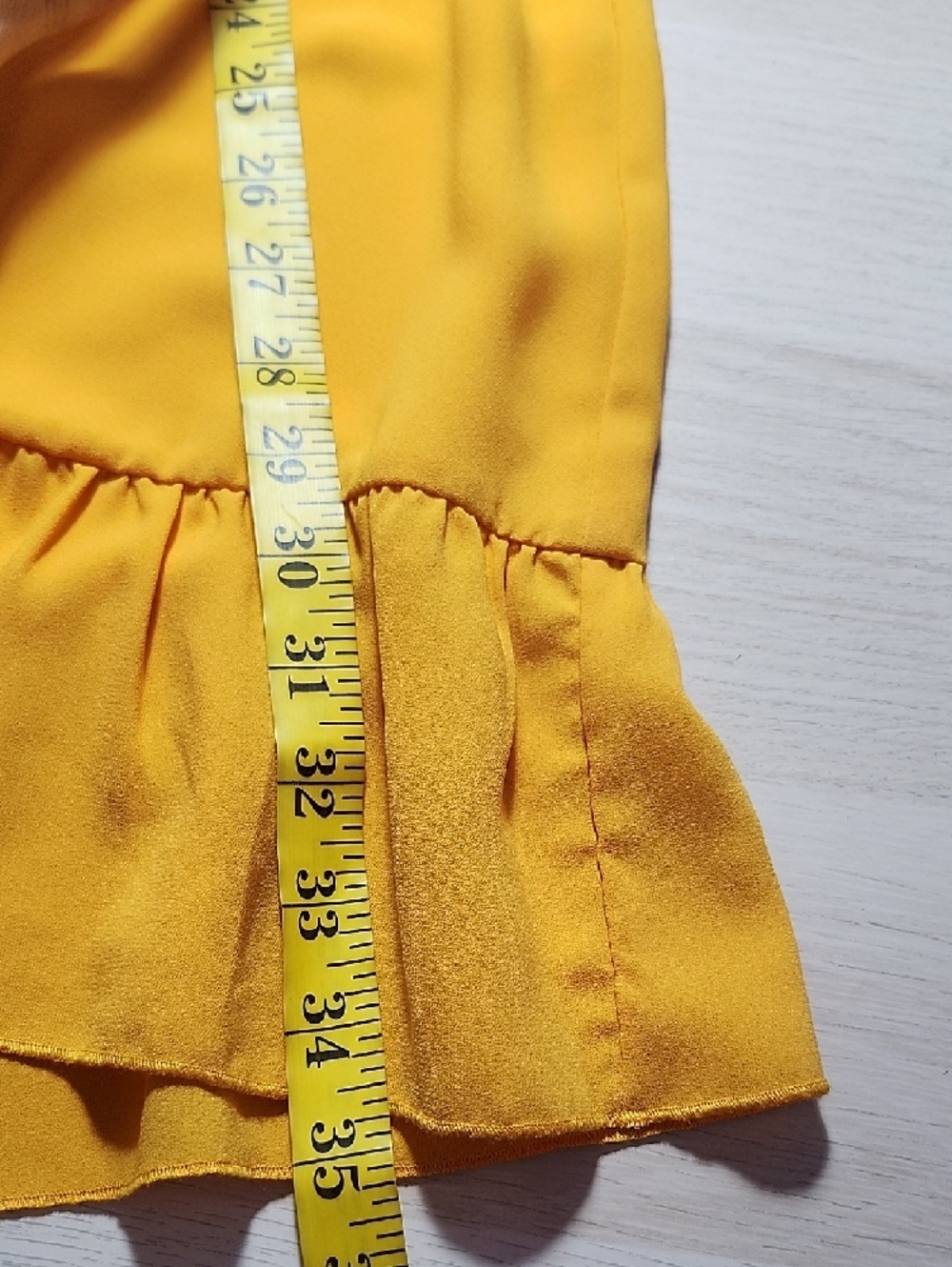 ARITZIA WILFRED Ninette round neck ruffles faux wrap dress in Tuscan Sun yellow - Picture 12 of 14